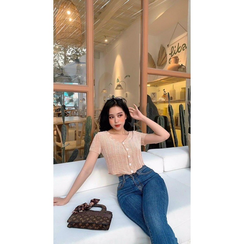 Áo croptop len hồng | BigBuy360 - bigbuy360.vn