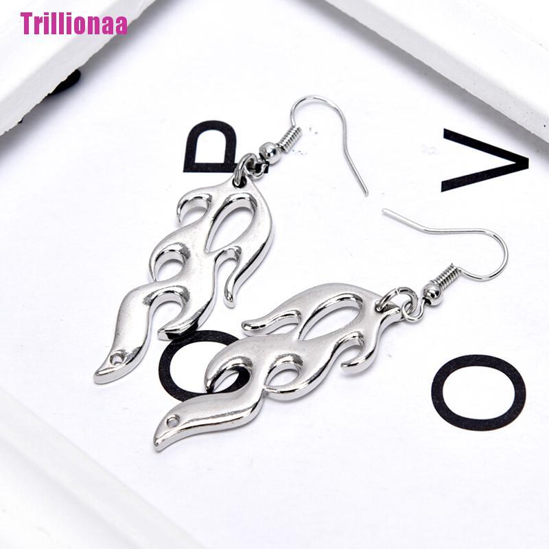 Bông Tai Dáng Dài Hình Ngọn Lửa Phong Cách Punk Hip Hop Thời Trang Cho Nữ