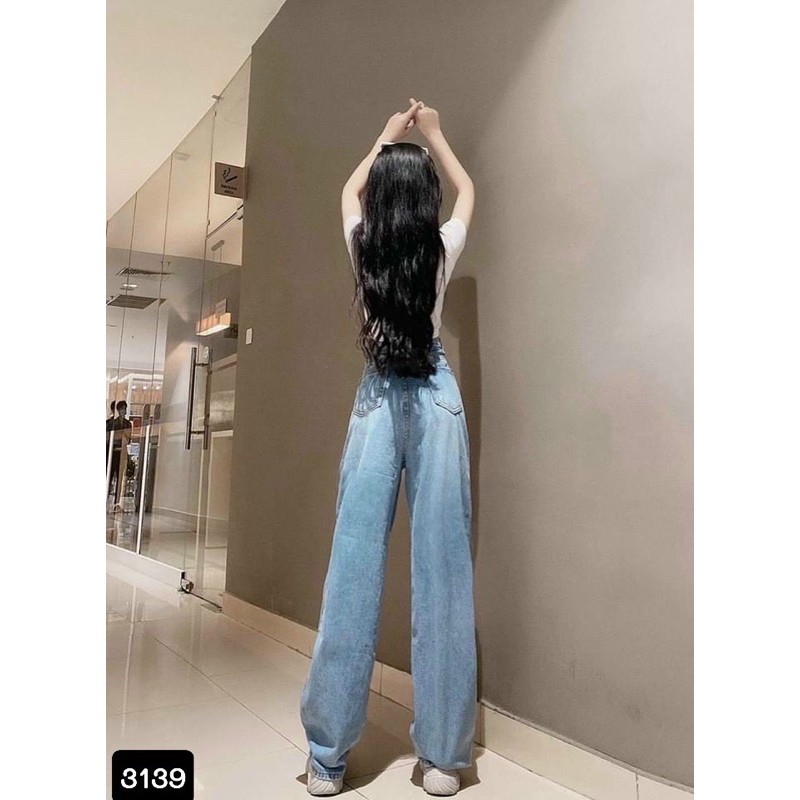 [Có size đại] Quần jean ống rộng mã 3139 rách đùi nhạt | BigBuy360 - bigbuy360.vn