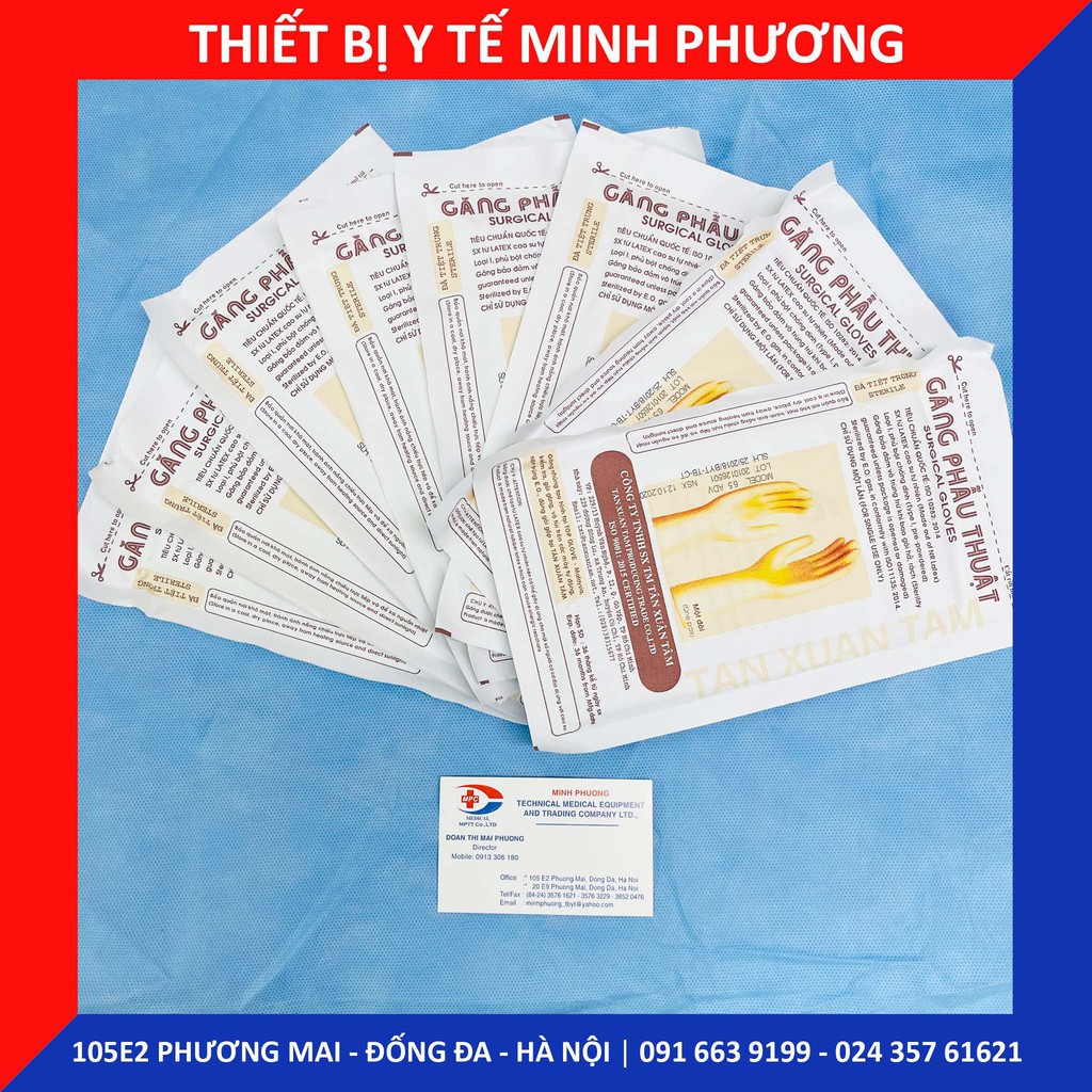 Găng tay phẫu thuật vô trùng các cỡ