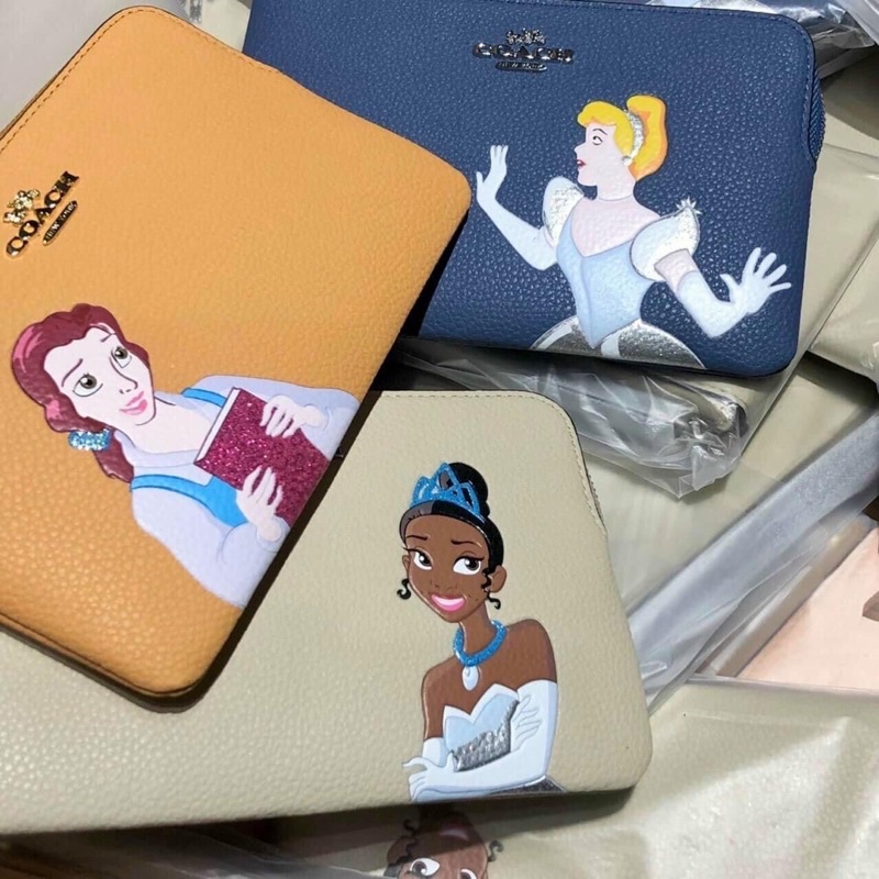 Ví Coach Mỏng siêu cưng da thật hoạ tiết lạ Fullbox