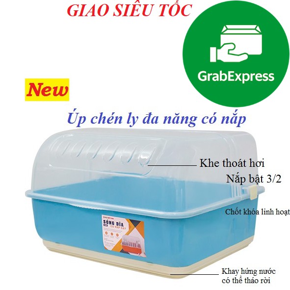 Kệ Úp chén đĩa đơn có nắp bật tiện lợi Nhựa Hiệp Thành | BigBuy360 - bigbuy360.vn