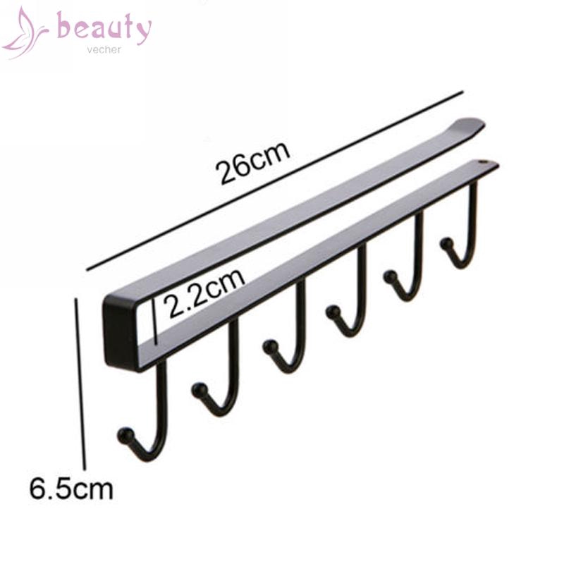 Giá đỡ 6 móc màu đen- trắng dùng treo đồ tiện dụng