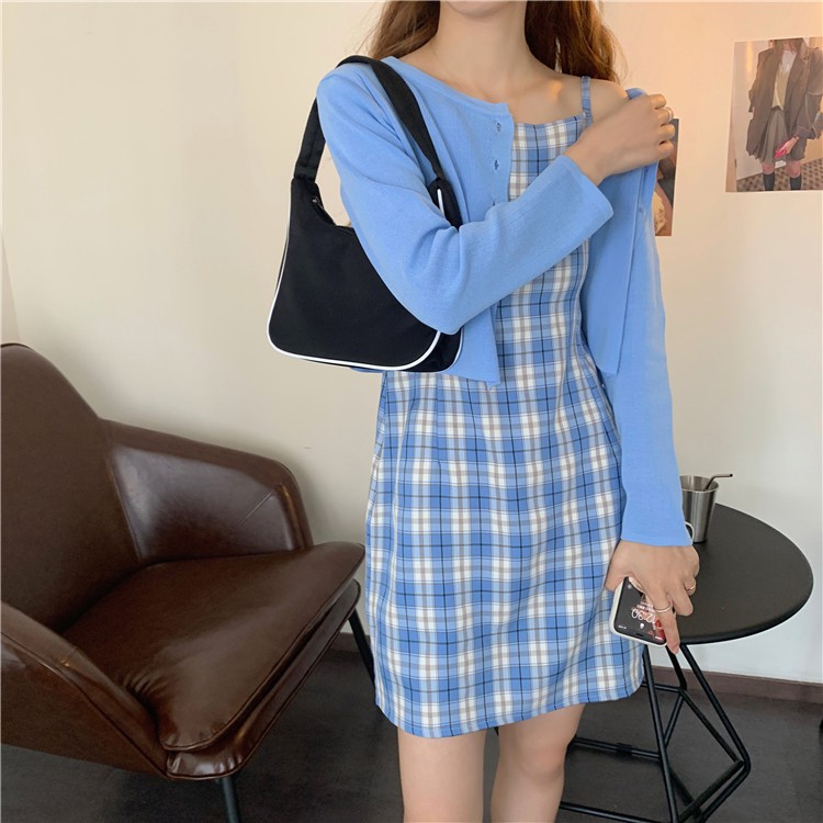 Đầm caro nữ dáng ôm đẹp chuẩn phông HEAKOS, Đâm kiểu Hàn Quốc đẹp chất vải mềm mịn cao cấp HEAKOS