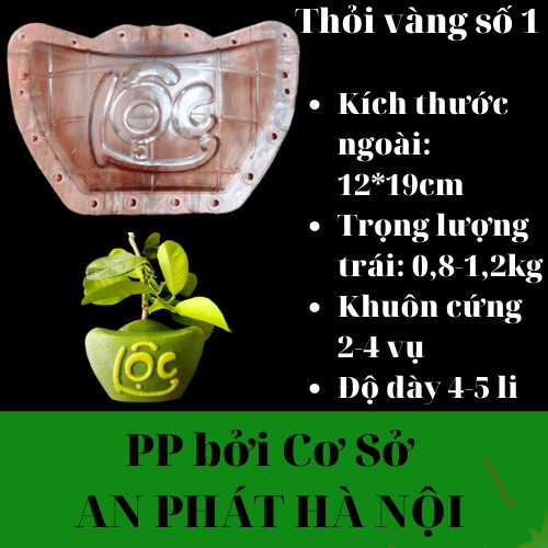 Khuôn Thỏi Vàng Số 1 in chữ Tài Lộc dành cho bưởi 0,8-1,2kg - Khuôn Tạo hinh trái cây loại dầy, cứng, bền