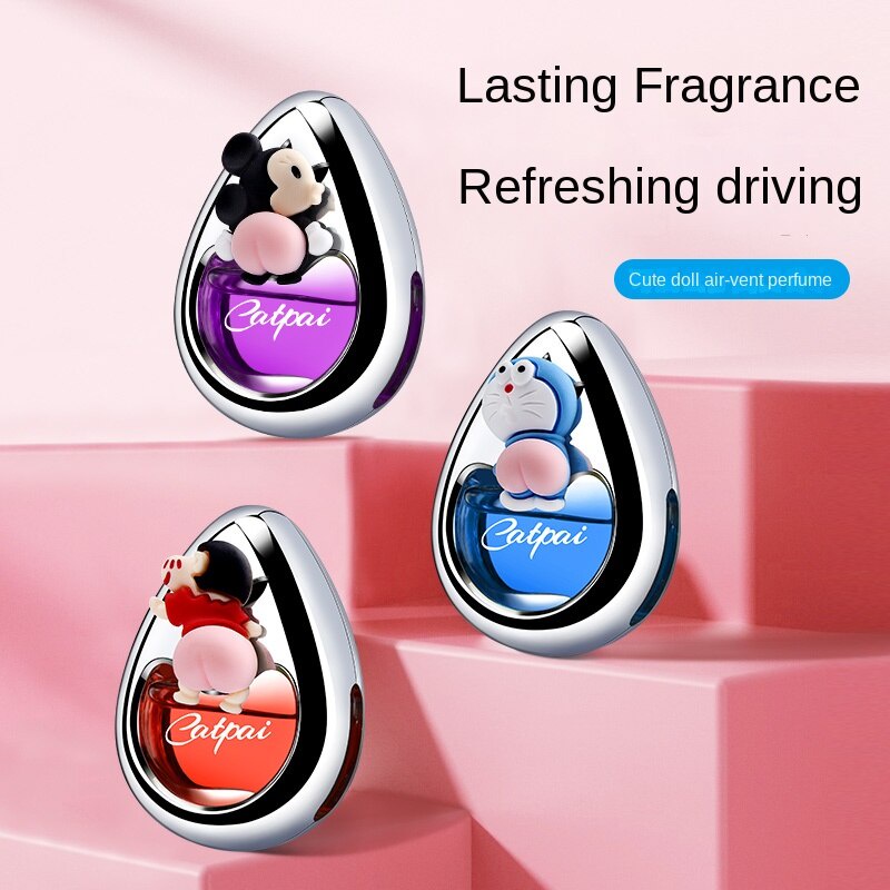 Phụ Kiện Khuếch Tán Nước Hoa Gắn Điều Hòa Xe Hơi Kiểu Hoạt Hình Dễ Thương