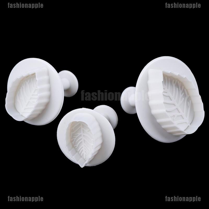 Set 3 Khuôn Cắt Kẹo Mềm Trang Trí Bánh Tạo Hình Chiếc Lá