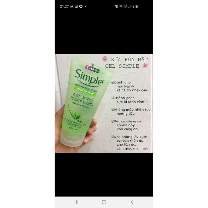 gel rửa mặt không bọt