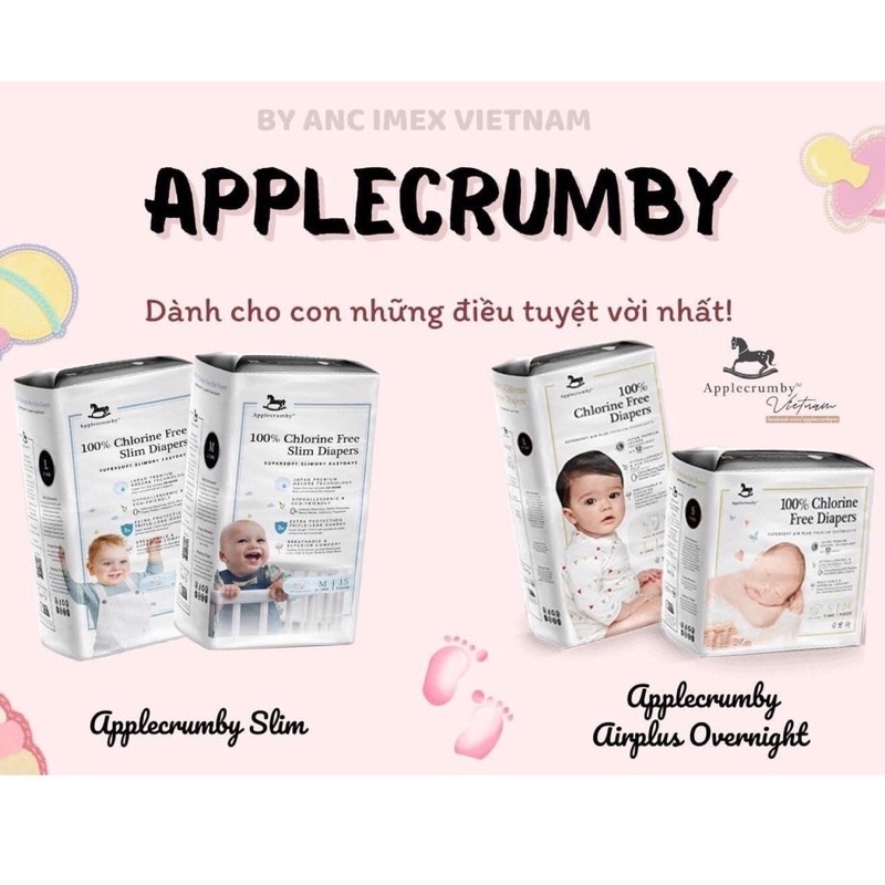 [CHÍNH HÃNG] Bỉm dán/quần 𝐀𝐏𝐏𝐋𝐄𝐂𝐑𝐔𝐌𝐁𝐘 Malaysia cao cấp NB4/S24/M42/L36/XL24/M22/L20/XL18/XXL16