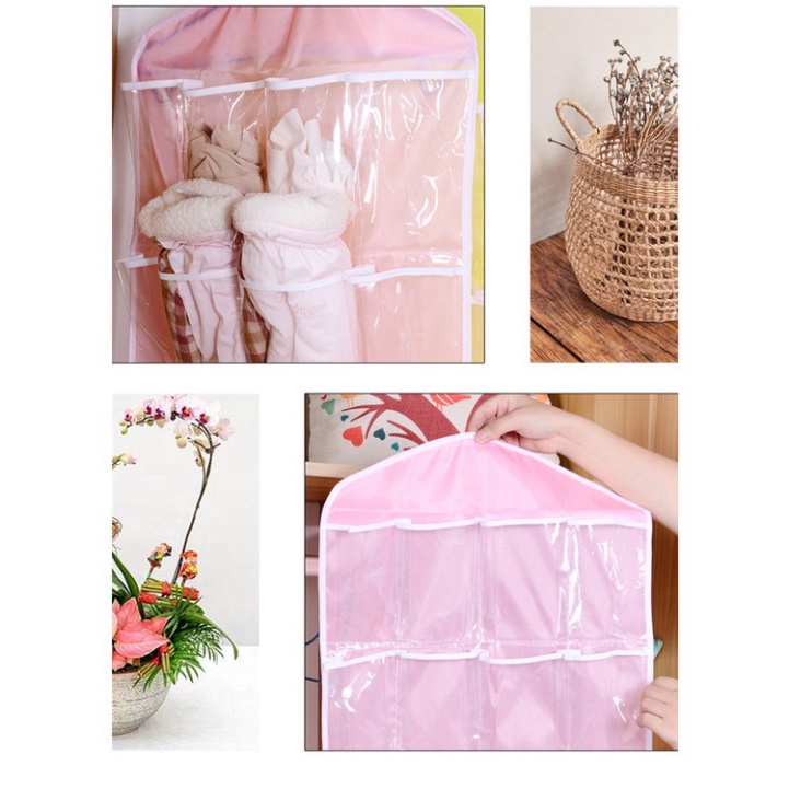 Túi Treo Nhiều Ngăn (Ô) Đựng Đồ Lót, Quần Áo Lót, Tất Vớ, Đồ Dùng 2 Mặt - Có Móc Treo DANA