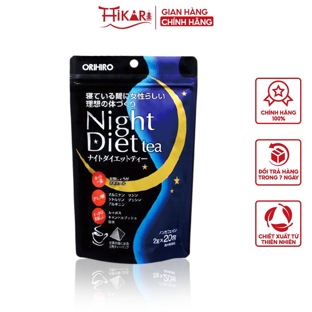 Trà giảm cân đêm Night Diet Tea Orihiro Nhật Bản 20 gói túi và 24 gói túi