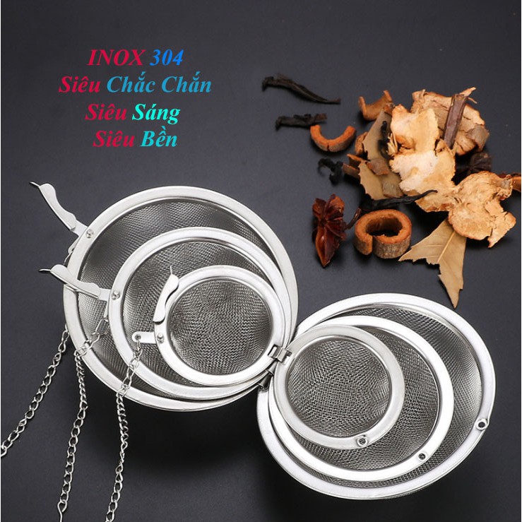 Bóng lọc trà Lưới Inox 304, có dây treo, cứng bền, không gỉ - LOKING