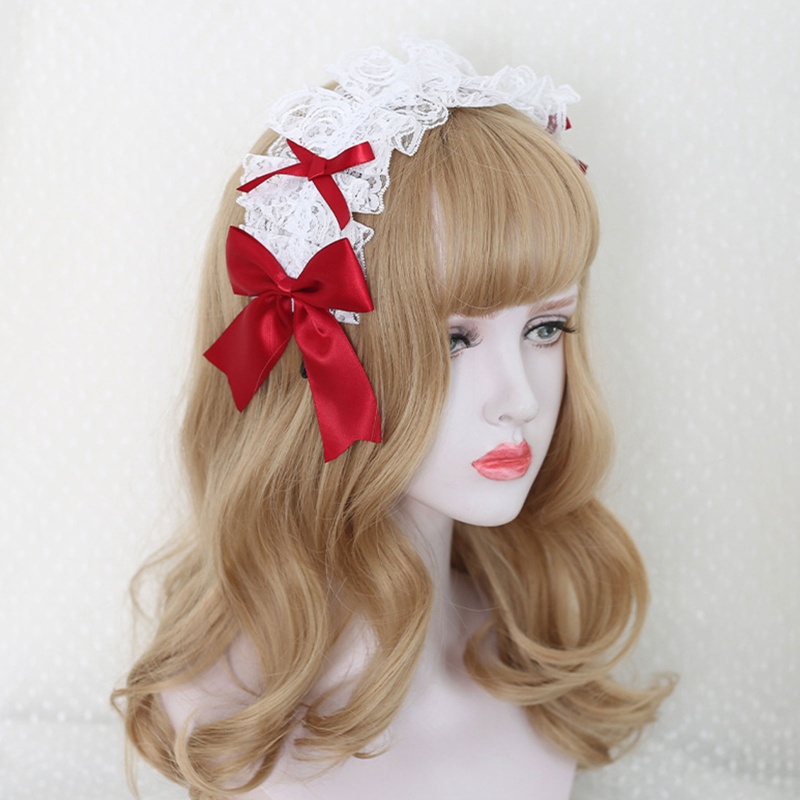 Băng Đô Ren Xếp Ly Thanh Lịch Phong Cách Lolita Cho Nữ