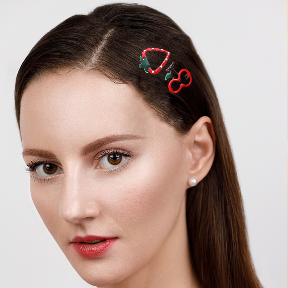 Kẹp Tóc Càng Cua In Hình Quả Dâu Thời Trang Hàn Quốc Cho Nữ