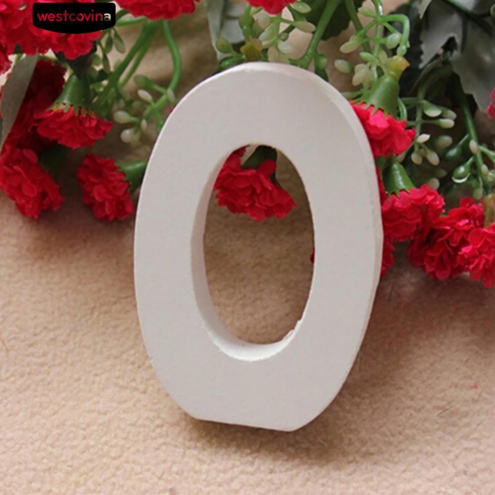 Phụ Kiện Chữ Số Bằng Gỗ Từ 0-9 Màu Trắng Cho Trang Trí