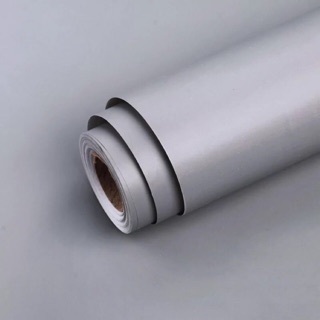 Giấy dán tường màu ghi trơn có keo sẵn khổ 45cm