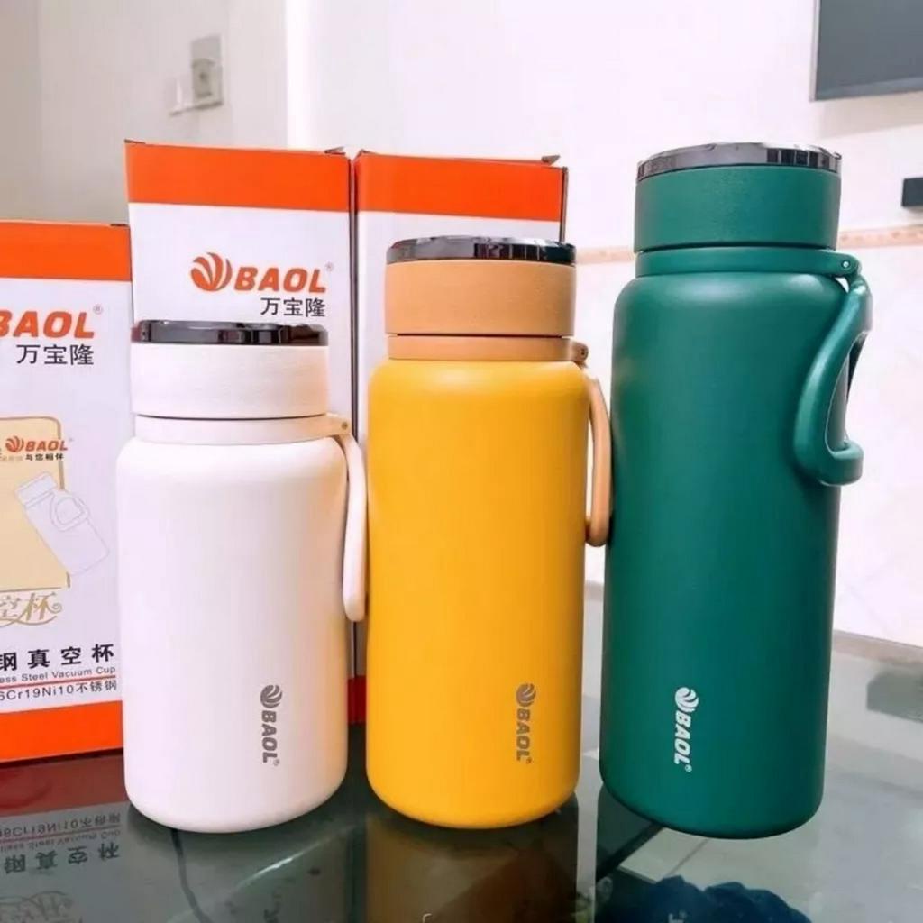 Bình giữ nhiệt nóng lạnh BAOL dung tích 1000ml-1500ml, bình đựng nước lõi inox 304 nắp titan cao cấp sang trọng