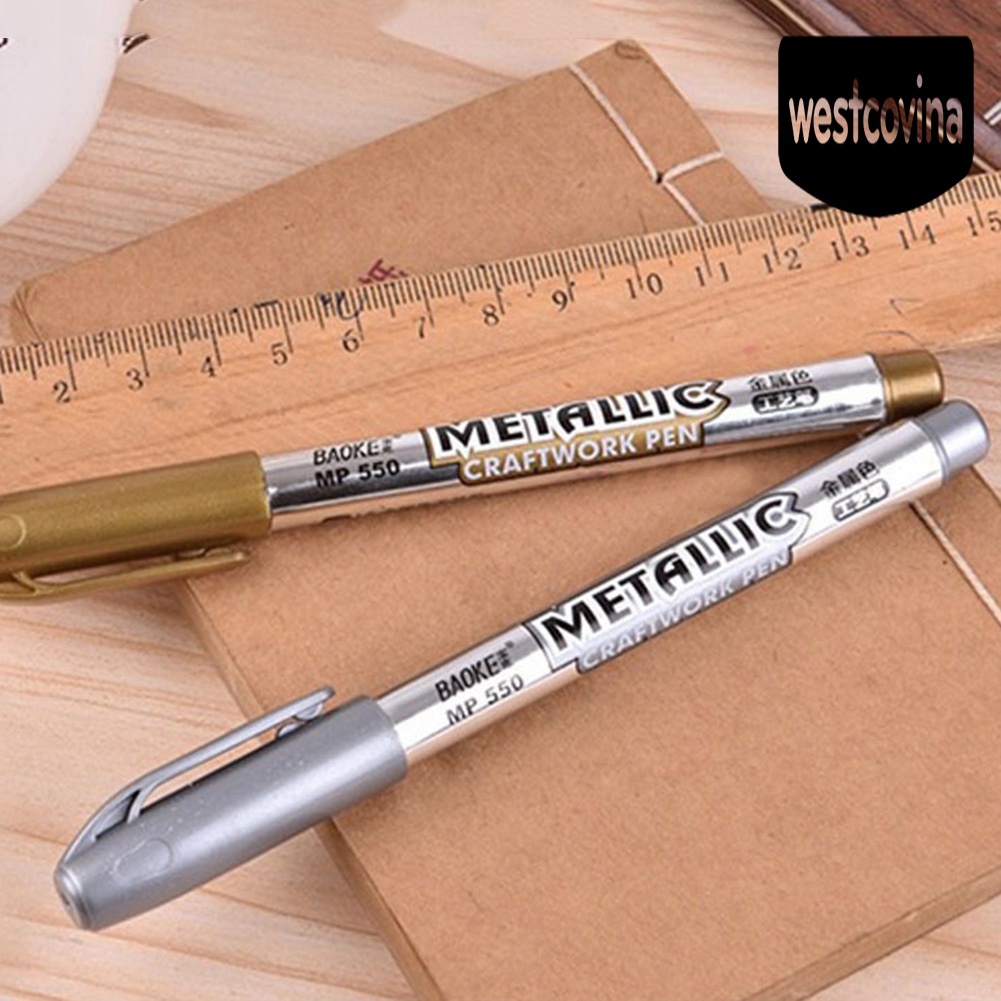 Phương Tây✎Bộ 2 Cây Bút Lông Mực Chống Thấm Nước Màu Vàng Đồng DIY