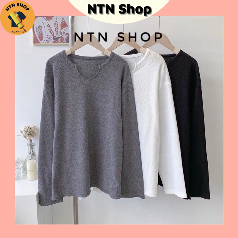 [ nhập mã NTN SHOP giảm tối đa 50k đơn 600k] Áo Unisex Tay dài Cổ V hàng Quảng Châu nam,nữ NTN shop.