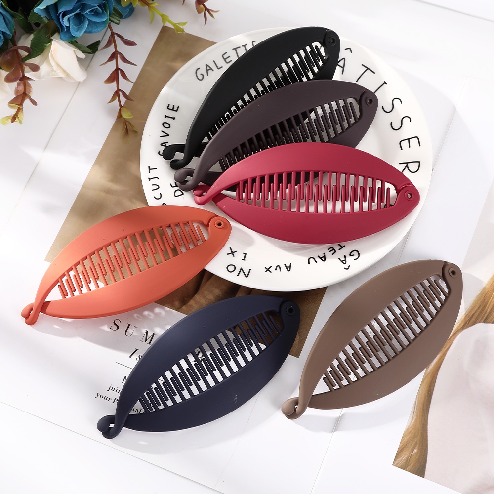 Kẹp tóc Haimeikang nhựa màu trơn thời trang dành cho nữ 12cm