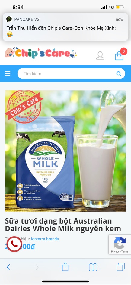 Sữa tươi dang bột whole milk australia dairies - ảnh sản phẩm 2