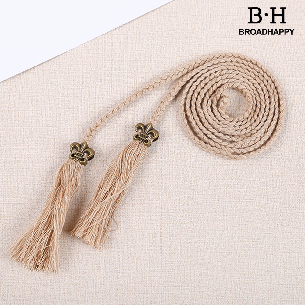 Thắt Lưng Dây Bện Phối Tua Rua Thời Trang Dành Cho Nữ