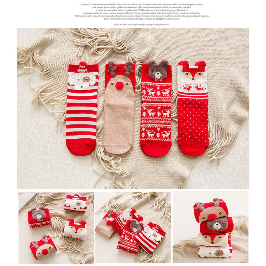 Tất giáng sinh Bunato cao cổ chất đẹp đón Noel xinh xắn TN122