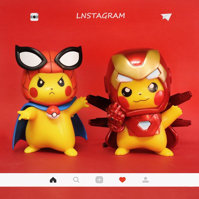 ♛Mô Hình Nhân Vật Người Sắt/Pikachu/Người Nhện Marvel Độc Đáo