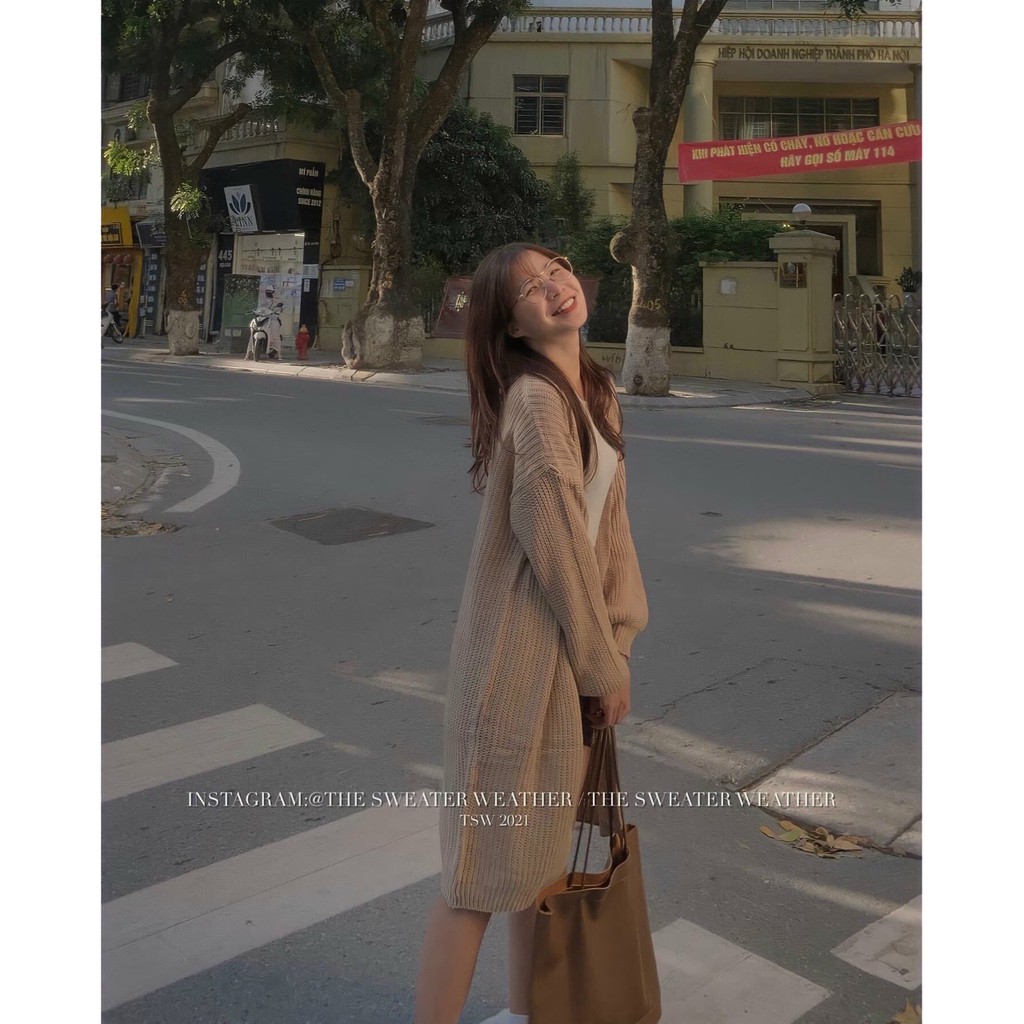 [Hàng Loại 1] Áo Khoác Len Cardigan Dáng Dài Nữ Hàng Quảng Châu Cao Cấp CD129 | BigBuy360 - bigbuy360.vn