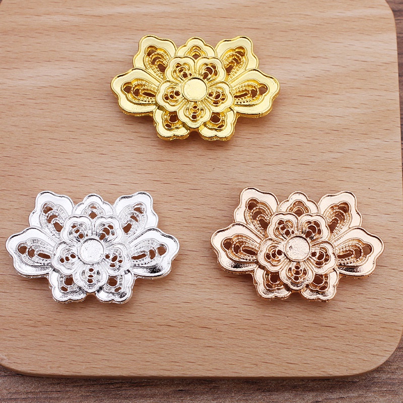 Phiến đúc họa tiết hoa 27*41mm nguyên liệu làm trâm làm trang sức cổ trang cosplay cổ phục có màu KC (NL0866)