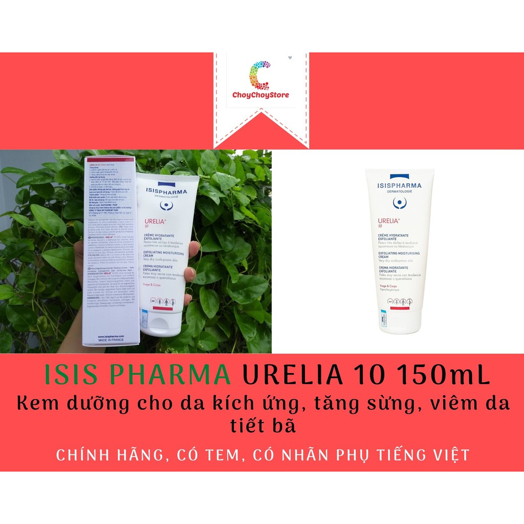 [TEM CTY] Kem Dưỡng ISIS PHARMA URELIA 10 150mL - Kem dưỡng cho da kích ứng, tăng sừng, viêm da tiết bã