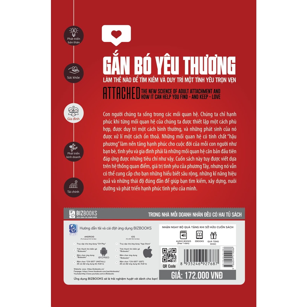 Sách - Gắn Bó Yêu Thương - Làm Thế Nào Để Tìm Kiếm Và Duy Trì Một Tình Yêu Trọn Vẹn - BIZ-KT06-172k-8935246927687