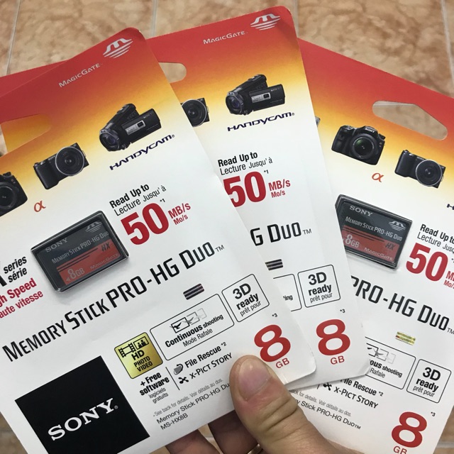 [Mã 159ELSALE hoàn 7% đơn 300K] Thẻ nhớ Memory Stick Pro HG Duo 8GB Sony , Bảo hành 60 tháng