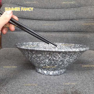 Tô nhựa 20.3 x 7.7 cm Melamine Vân Đá trắng, đen, kem Lớn bát phíp bền - Bowl