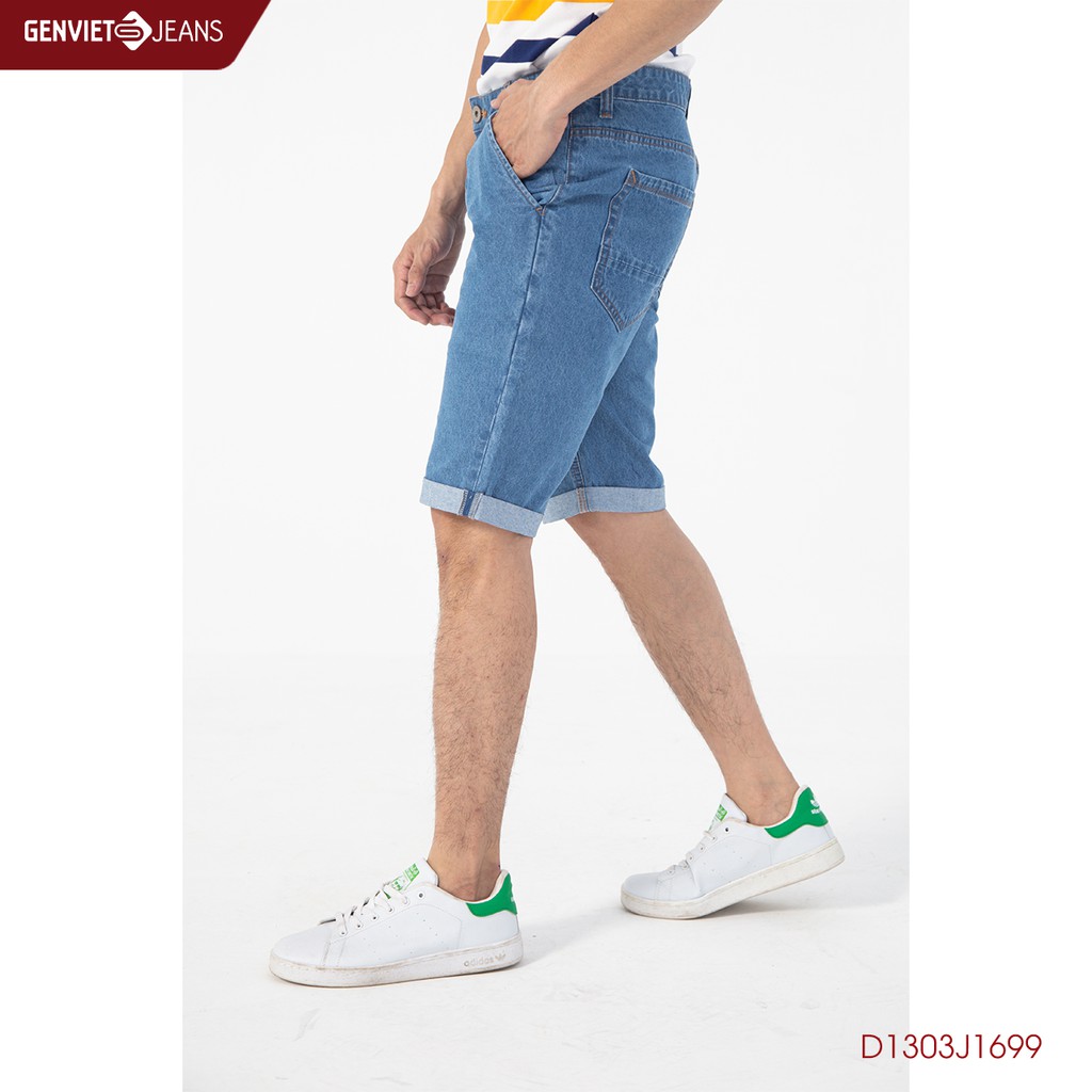 Quần ngố jeans nam col cơ bản D1303J1699 GENVIET