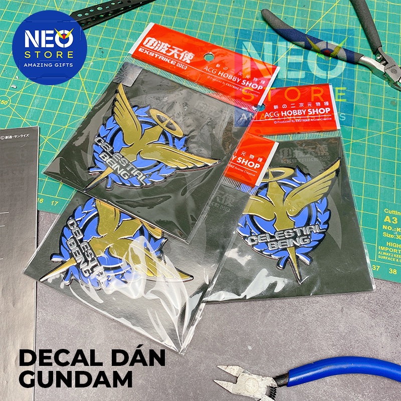 Miếng dán trang trí Sticker Dán Laptop Hình Gundam Logo decal 00 Celestial Being