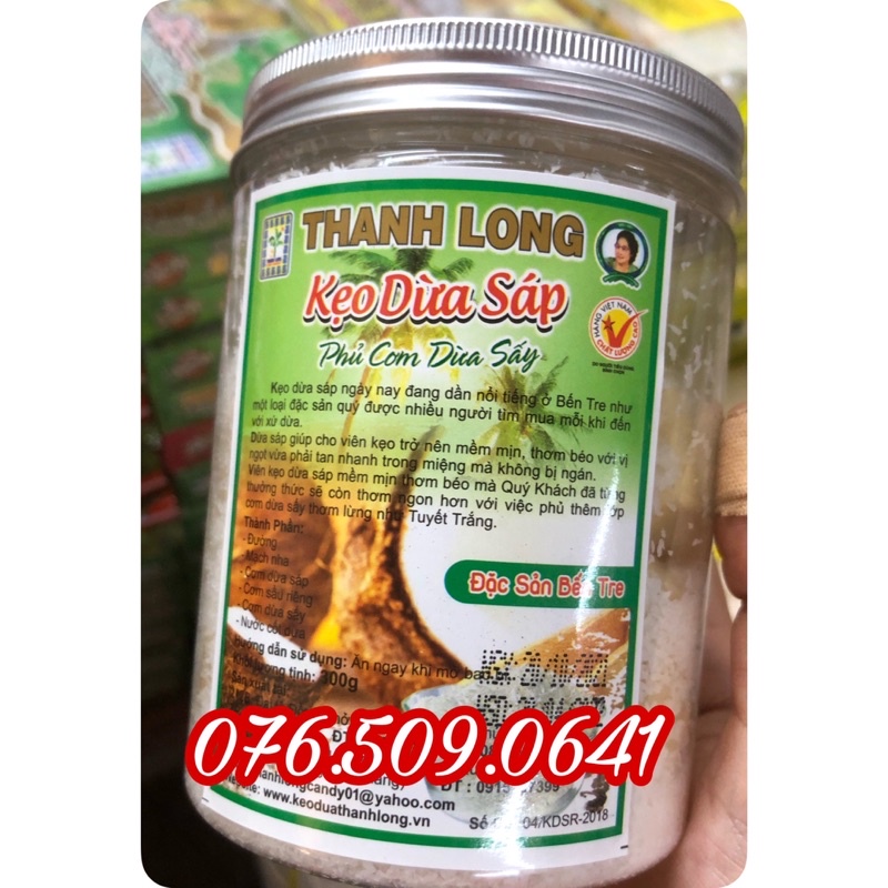 Kẹo dừa sáp phủ cơm dừa sấy hủ 300 gram