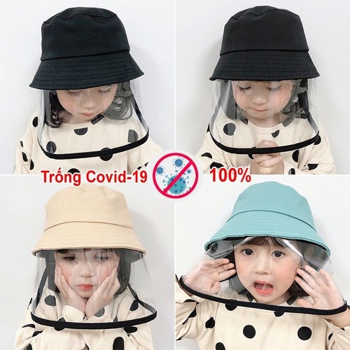 Nón chống dịch Covid, chống bụi, chống khuẩn cho trẻ em 5 đến 12 tuổi