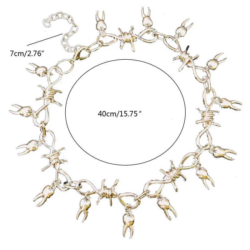 Vòng cổ Hình Răng Nanh Phong Cách Hip hop Độc Đáo Thời Trang