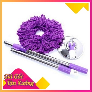 Cây chổi lau nhà tím, xoay 360 độ kèm bông lau siêu thấm hút