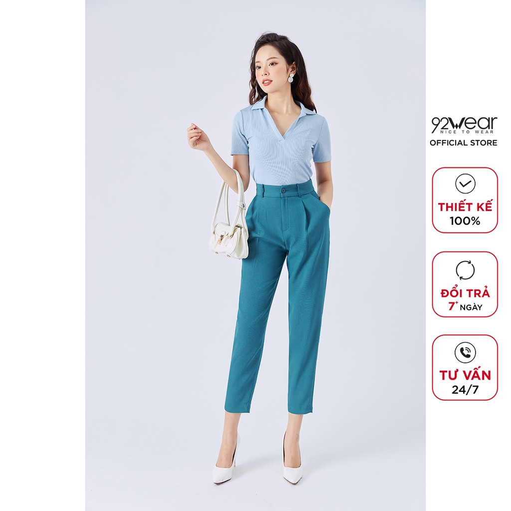 Quần tây baggy nữ cạp rời 92WEAR thiết kế phong cách công sở thanh lịch tôn dáng QAA1929