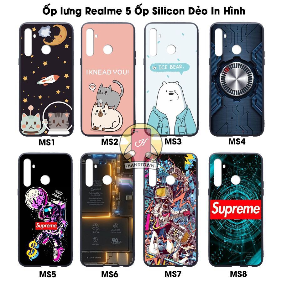 Ốp lưng Realme 5 / Realme 5i dẻo đen in hình Phần B