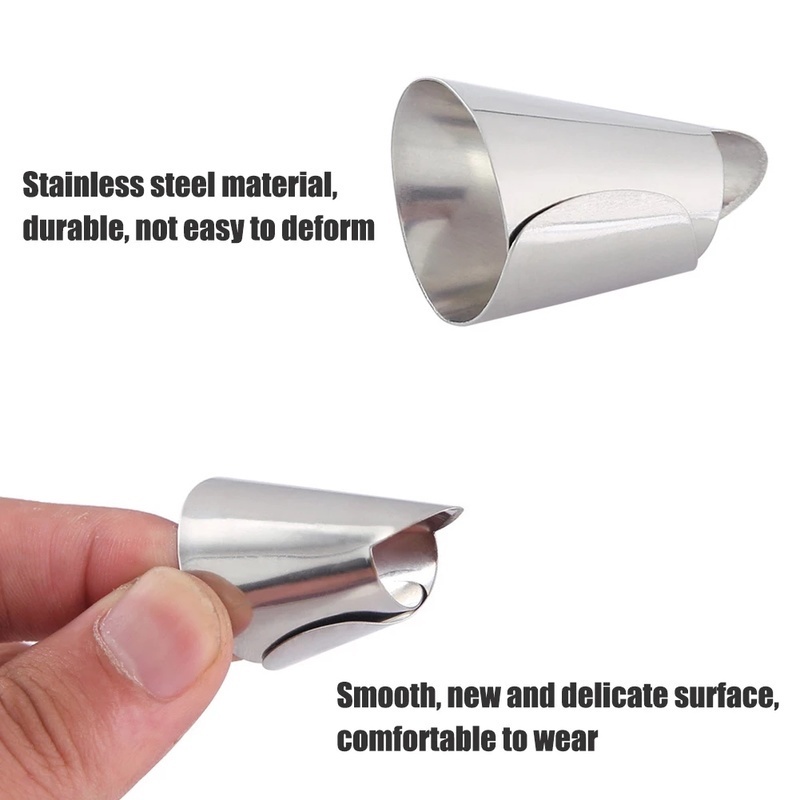 Vỏ Bảo Vệ Ngón Tay Bằng Thép Không Gỉ Tiện Dụng Khi Cắt Vỏ Đậu Phộng/Rau Củ