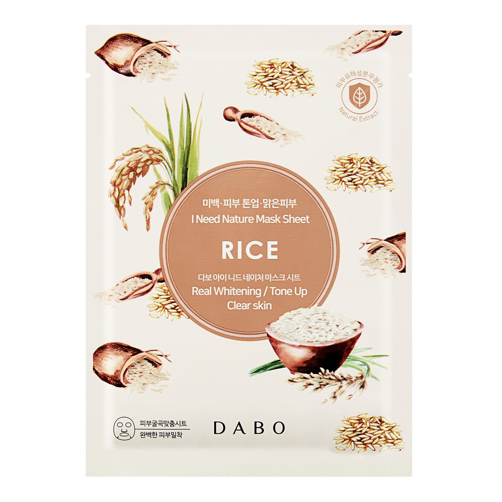 Bộ 10 miếng Mặt nạ Tinh chất Gạo cao cấp – DABO I NEED NATURE RICE