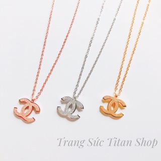 Dây chuyền nữ titan đính cát VC61