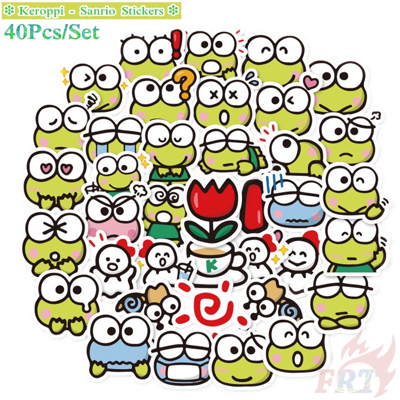 ❉ Keroppi Q-1 Stickers ❉ 40Pcs/Set Sanrio DIY Decals Stickers for Album Diary Laptop Scrapbooks Skateboard