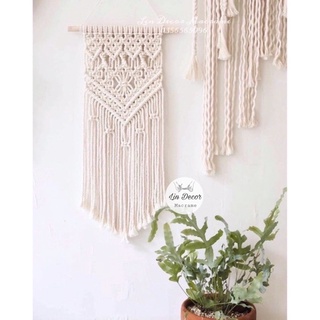 [Giá Ưu Đãi]  Macrame treo tường dây thừng se màu trắng kem LH19