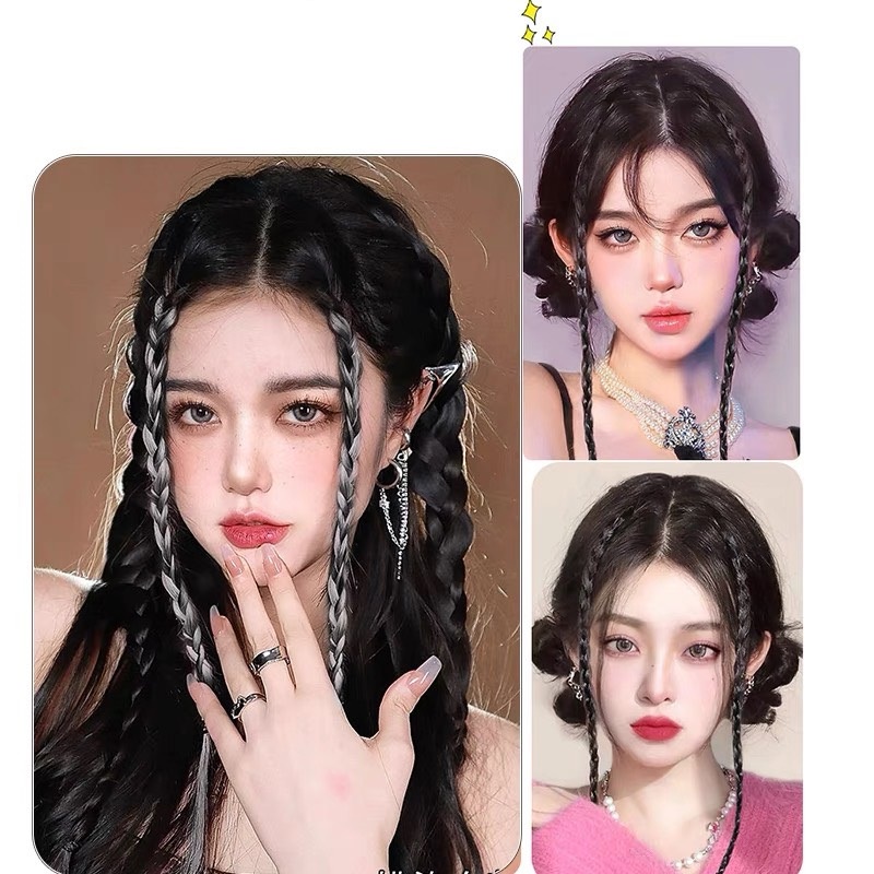 Bím Tóc Giả Thắt Bím Đấm Bốc Bắt Sáng Tự Nhiên Mát Mẻ Dành Cho Nữ