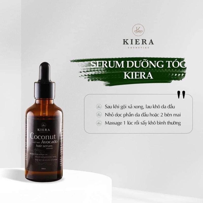 COMBO Bộ dầu gội ủ xả và serum chăm sóc tóc từ thiên nhiên KIERA