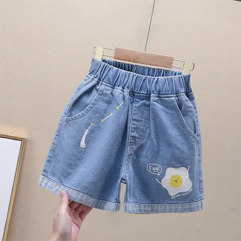 Quần Short Denim Lưng Cao Dáng Rộng Thời Trang Mùa Hè Phong Cách Hàn Quốc Mới Cho Bé Gái 2022